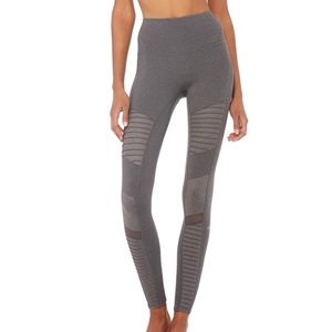 Alo Moto High Waisted Grey Leggings
